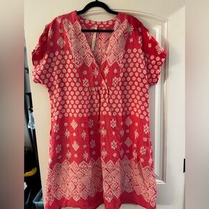 Uncle Frank 100% Linen V-Neck Women's Dress